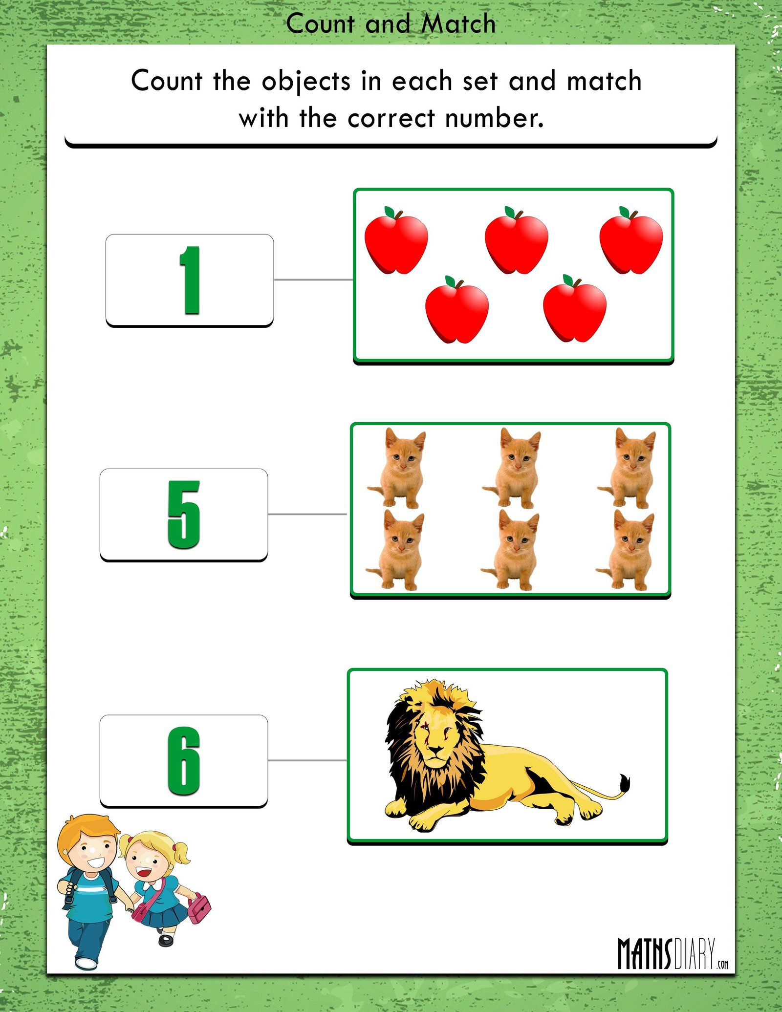 Count And Match Math Worksheets MathsDiary