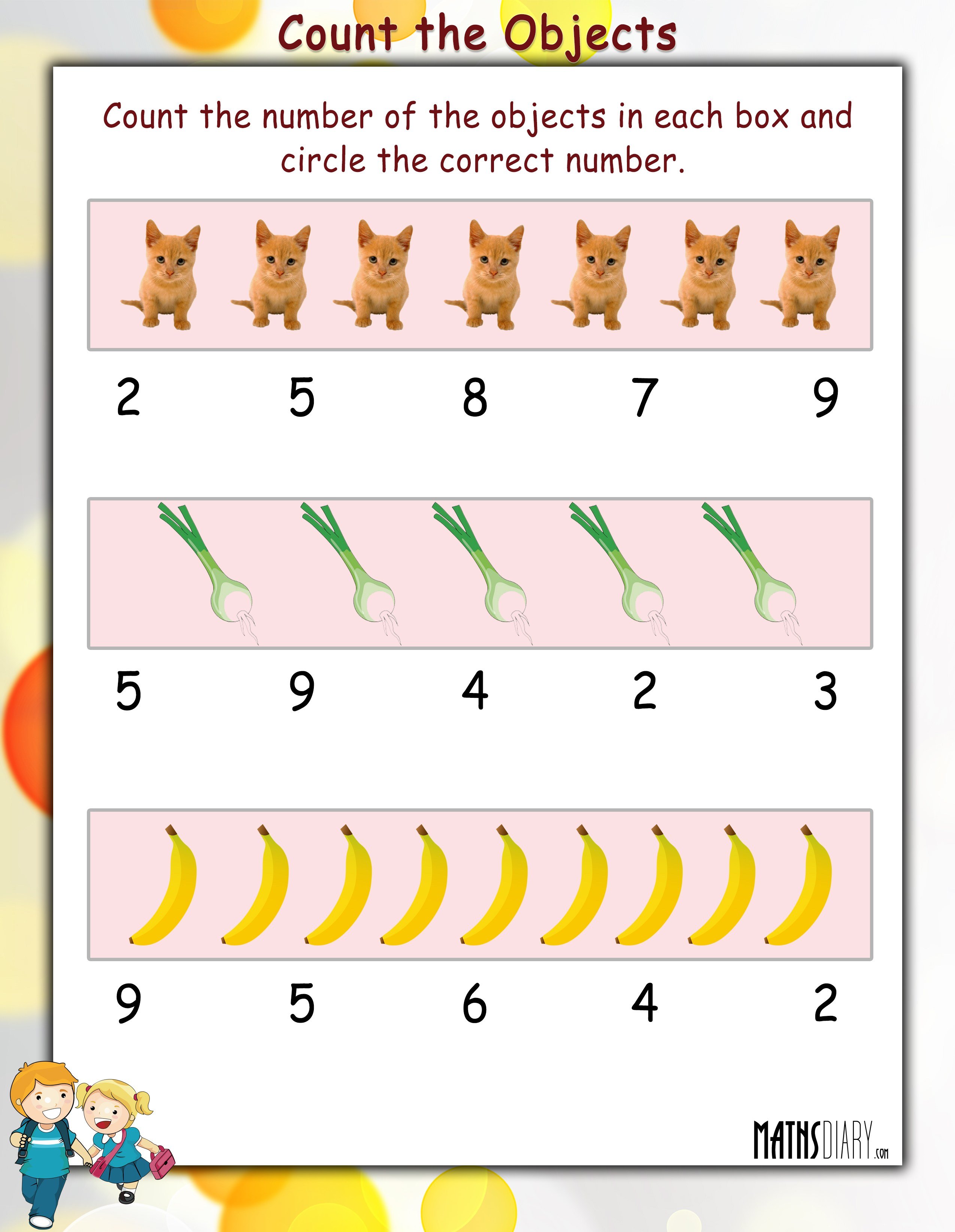 Count The Objects In Each Box And Circle The Answer Math Worksheets MathsDiary