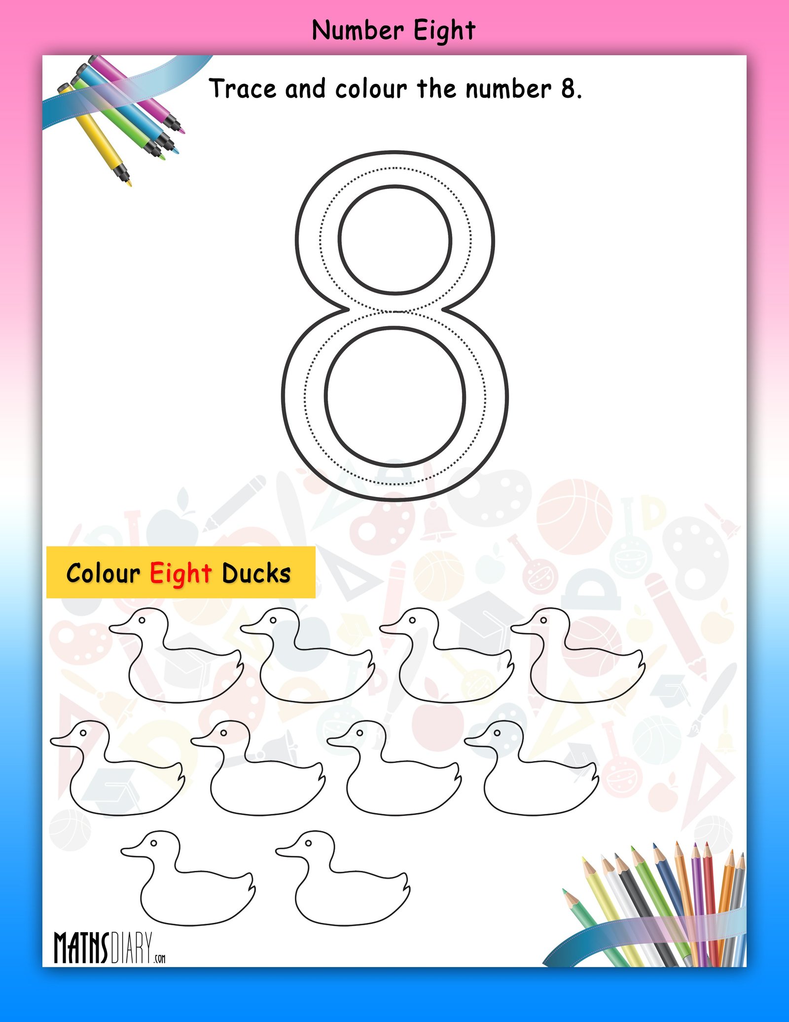 Numbers Nursery Math Worksheets Page 2