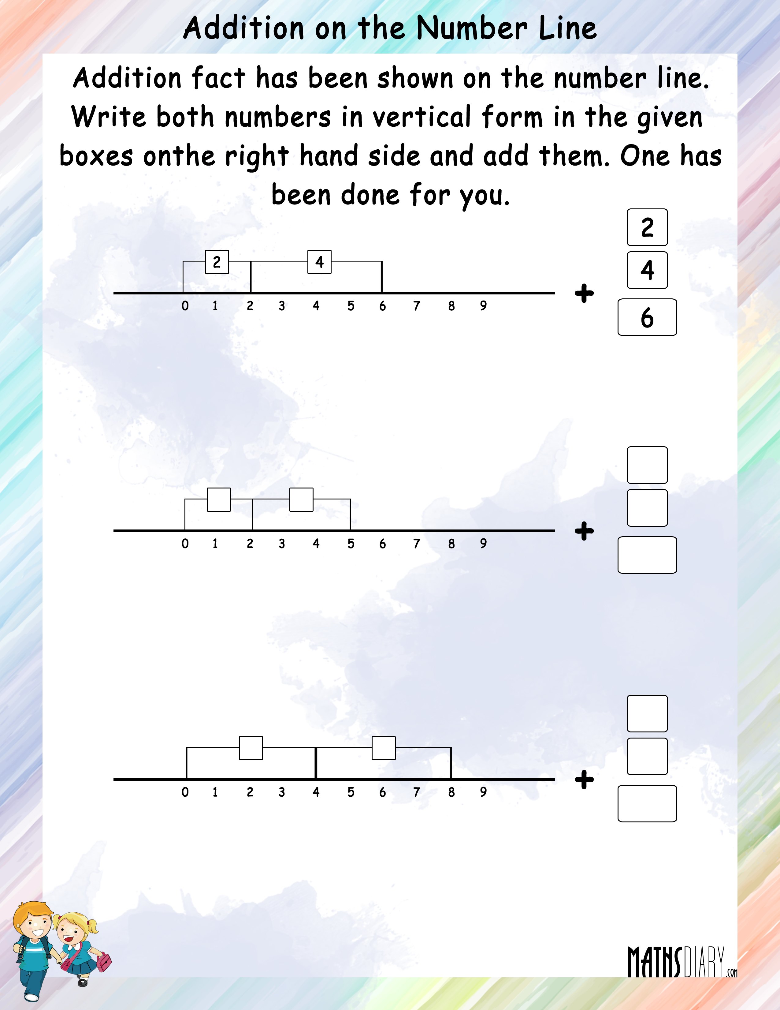 Addition On A Number Line Math Worksheets MathsDiary