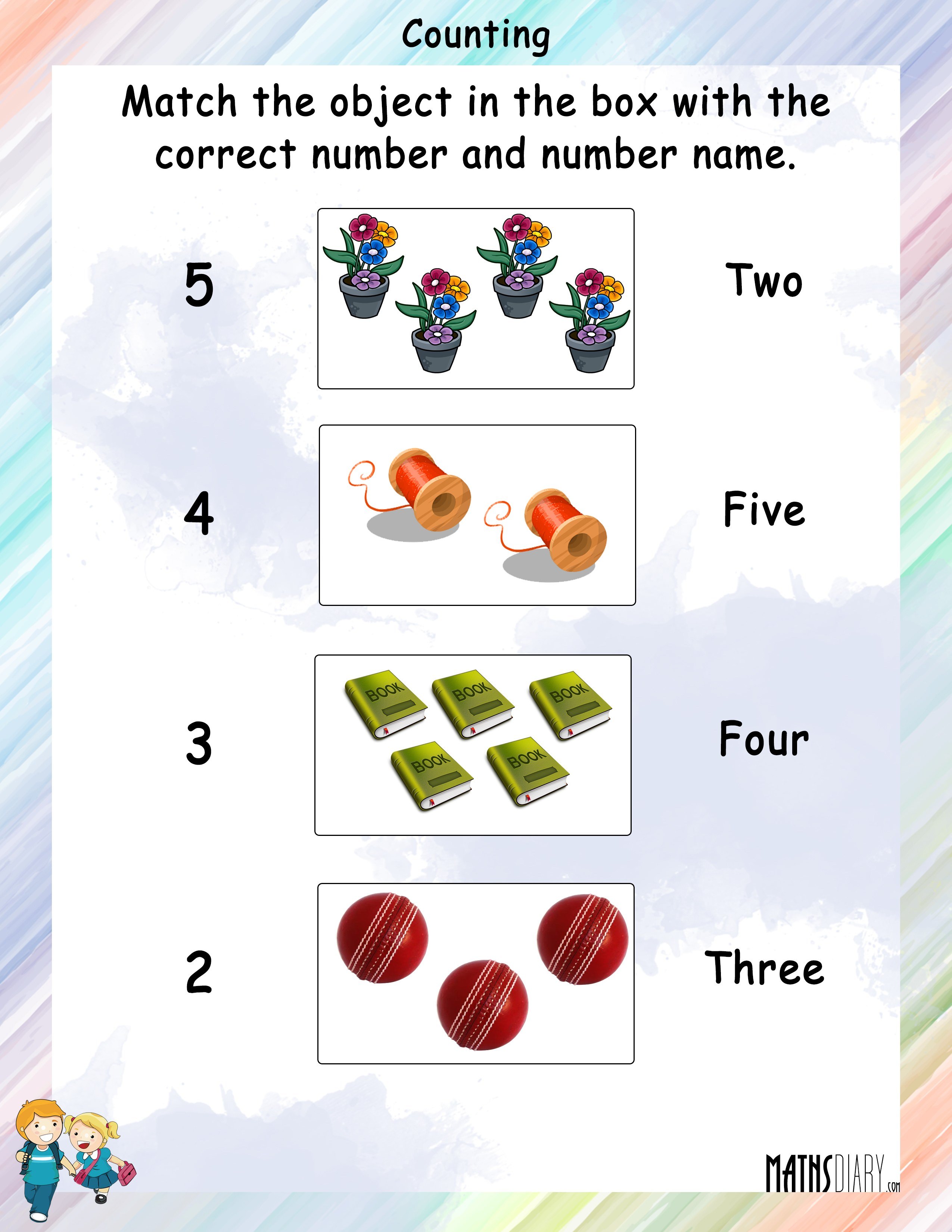 Count The Objects And Match With The Numbers Math Worksheets MathsDiary