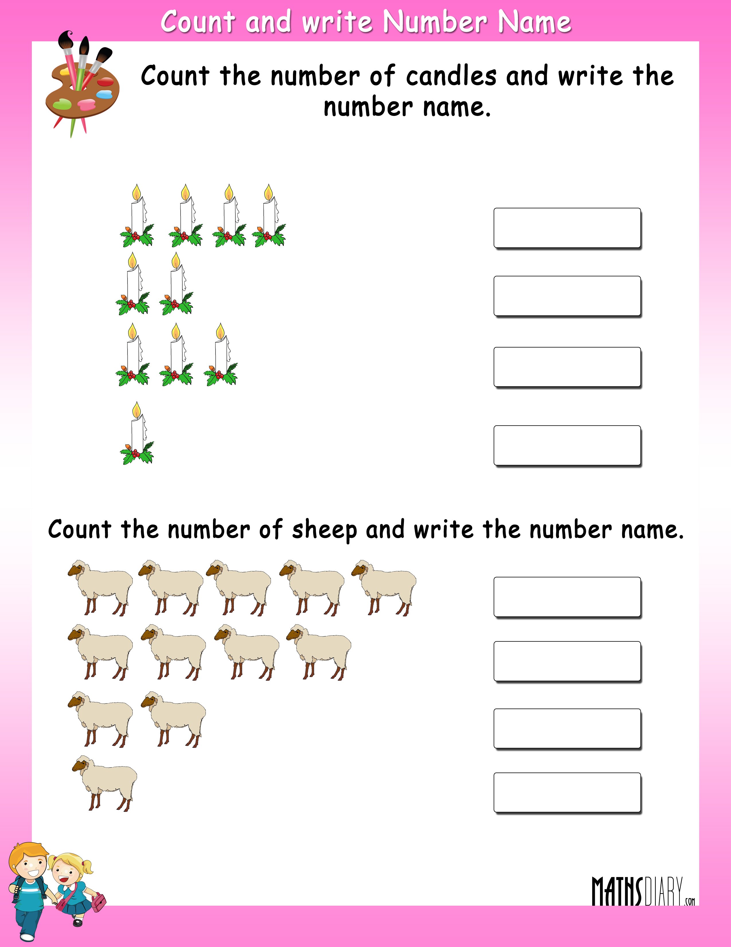 Naming Numbers – Grade 1 Math Worksheets