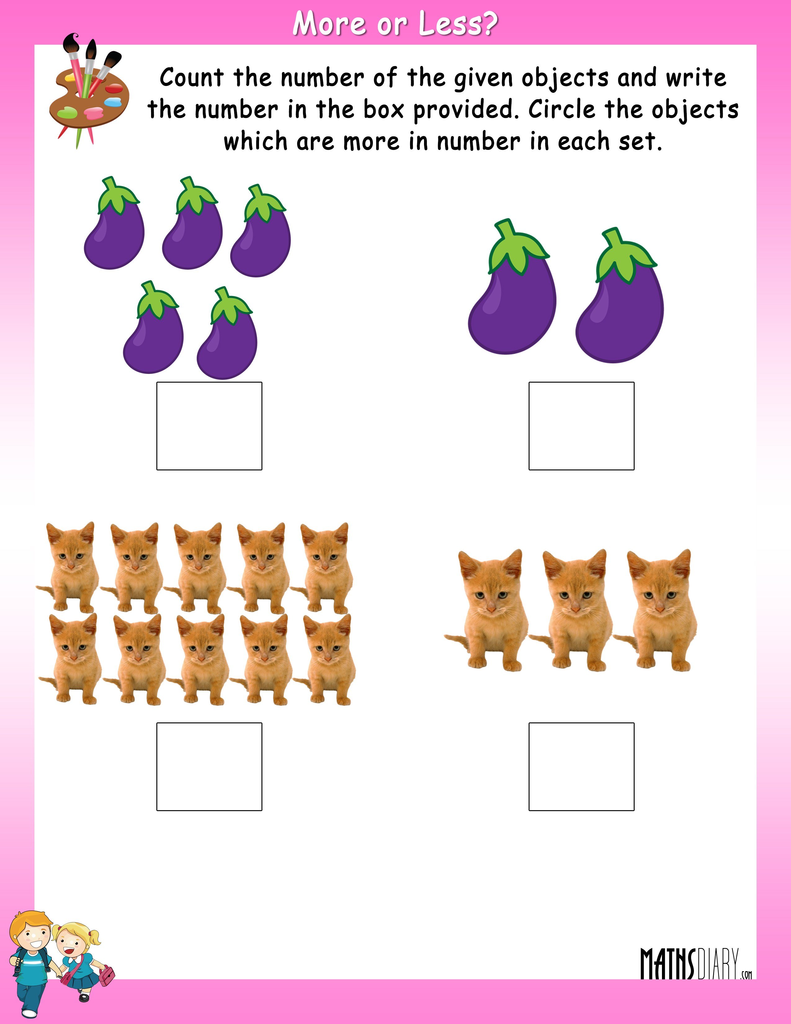 Worksheet On More And Less