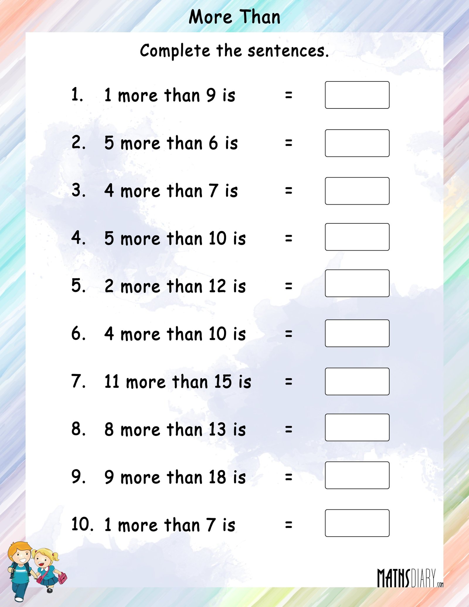 Mental Maths Grade 1 Math Worksheets