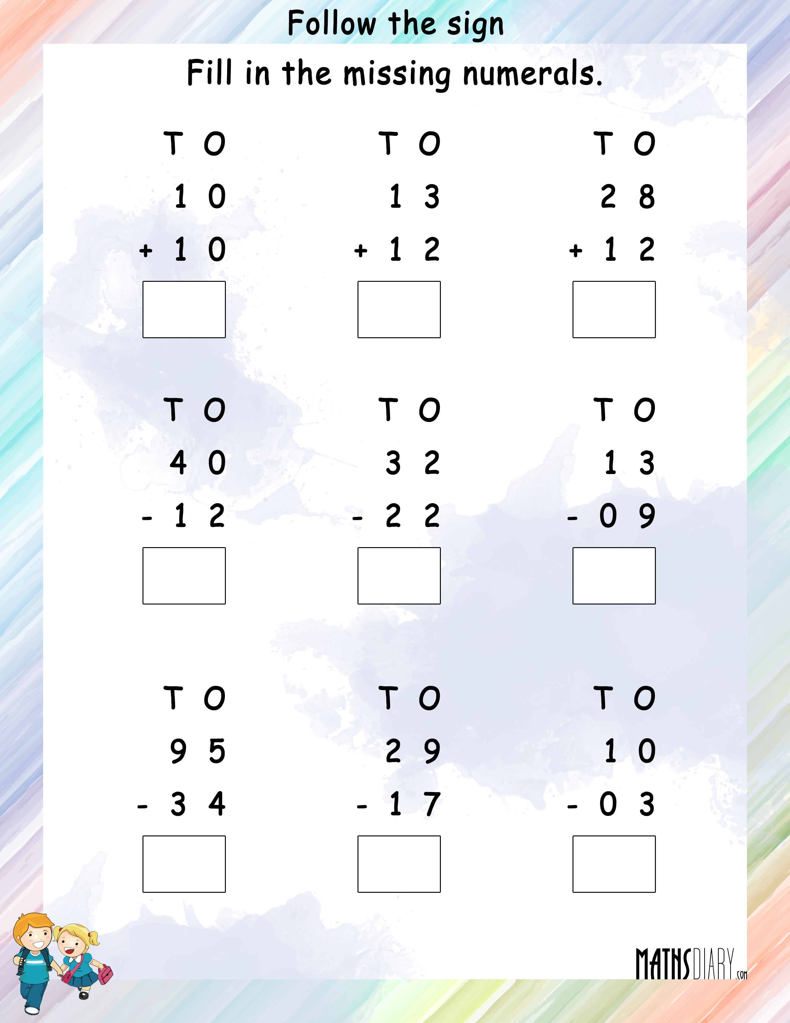 Follow The Addition And Subtraction Sign And Solve Math Worksheets MathsDiary