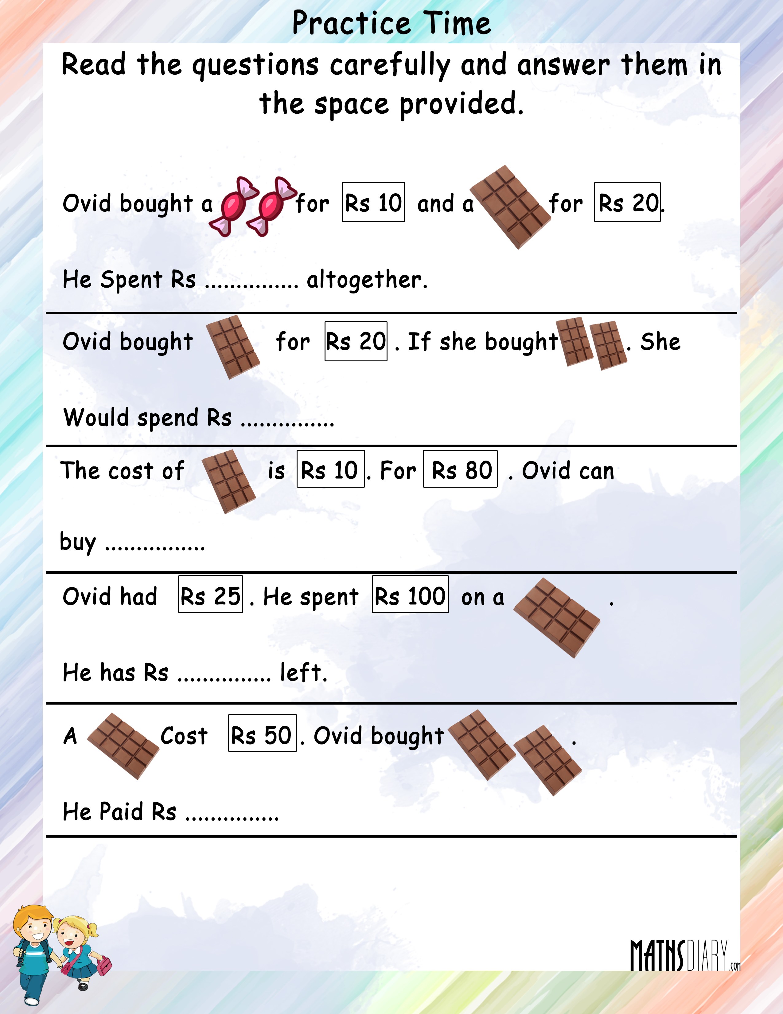 Word Problems Grade 2 Math Worksheets