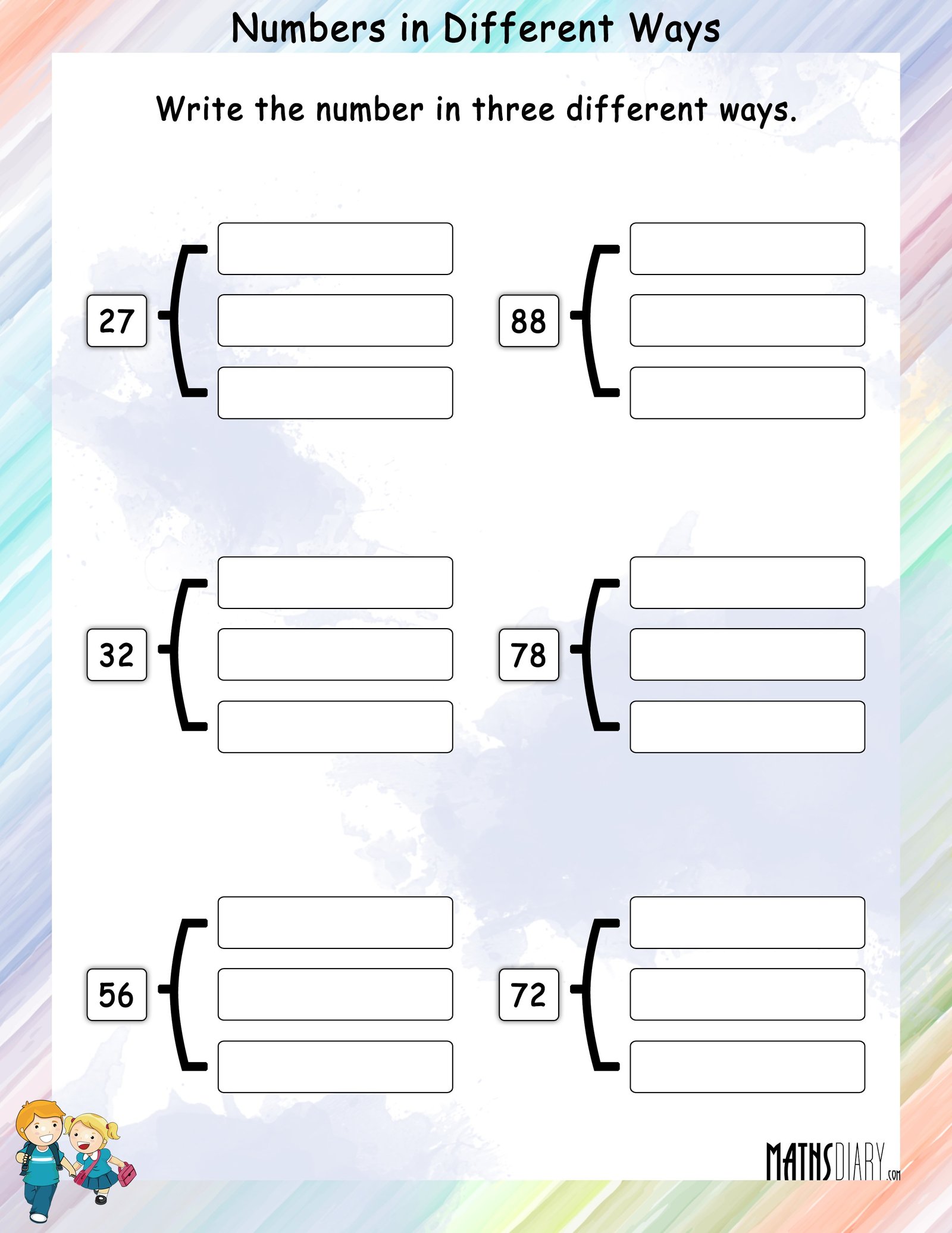 Write numbers In Different Ways Math Worksheets MathsDiary