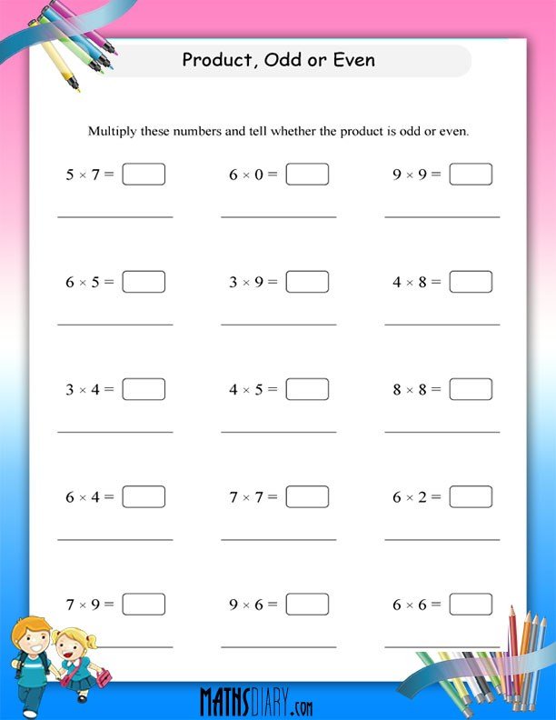 Multiply And Find Out Odd Or Even Worksheets Math Worksheets 