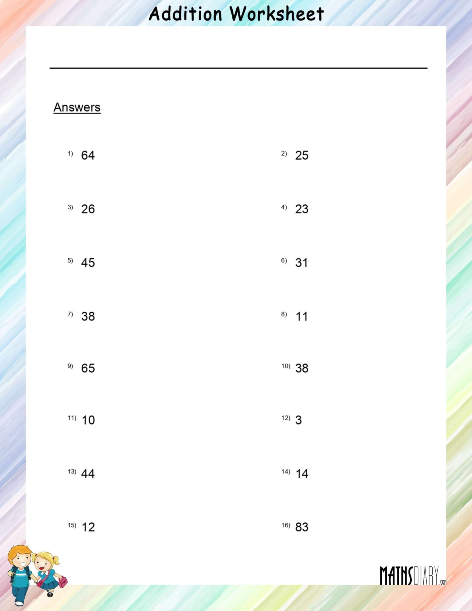 Find The Missing Number In Addition Worksheets Math Worksheets