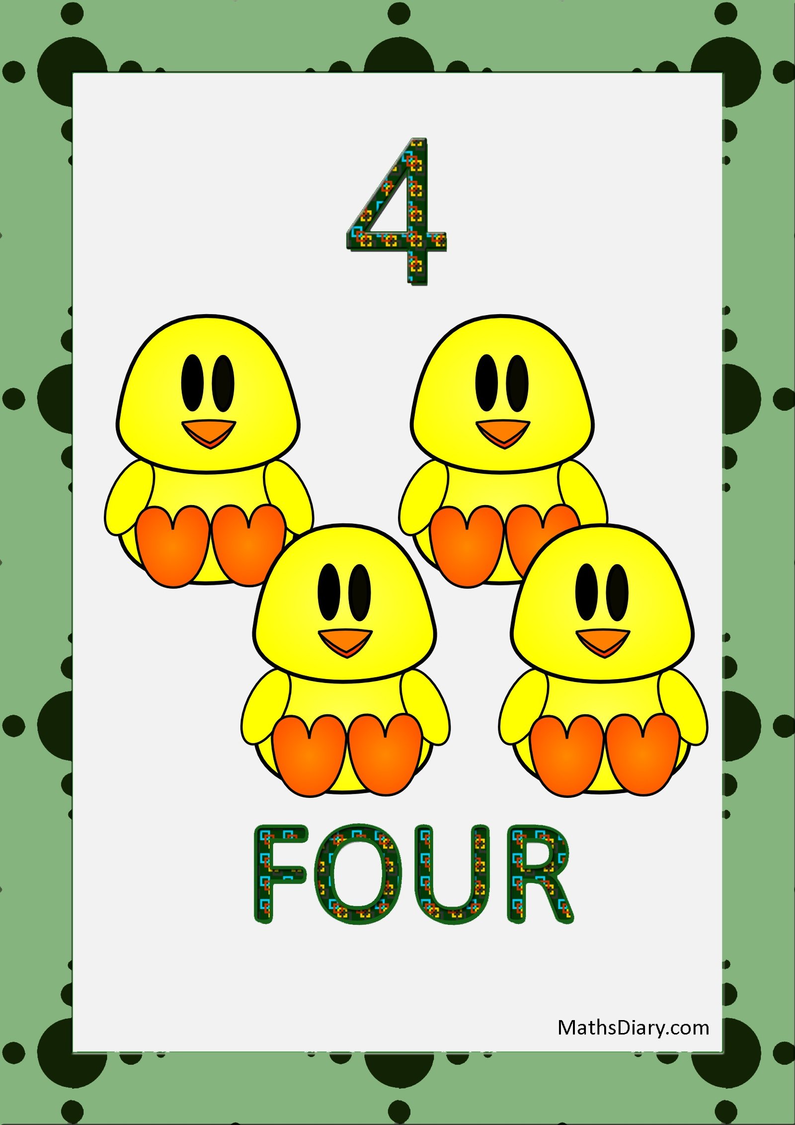 Learning Counting And Recognition Of Number 4 Worksheets Level 1 