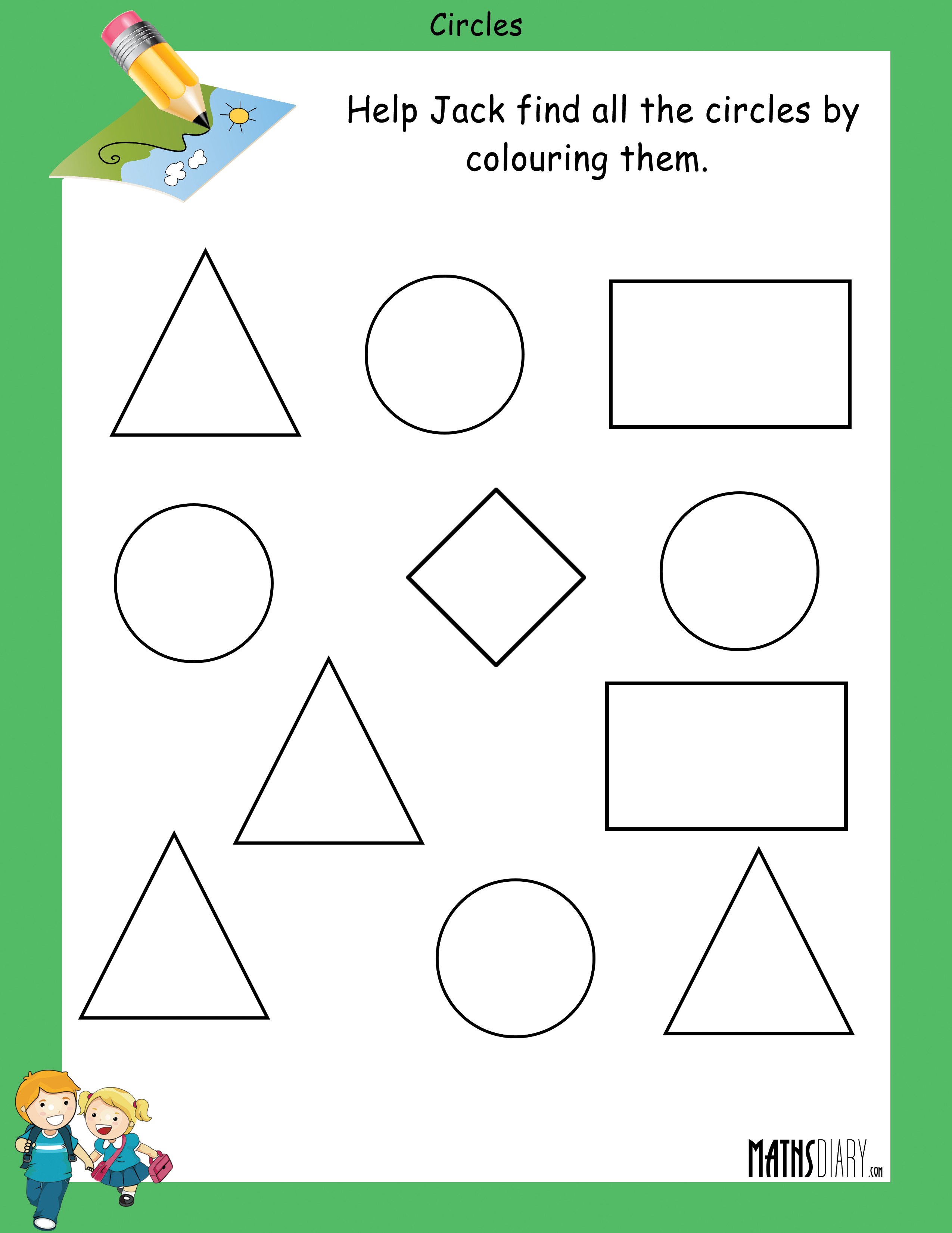 finding shapes math worksheets mathsdiarycom