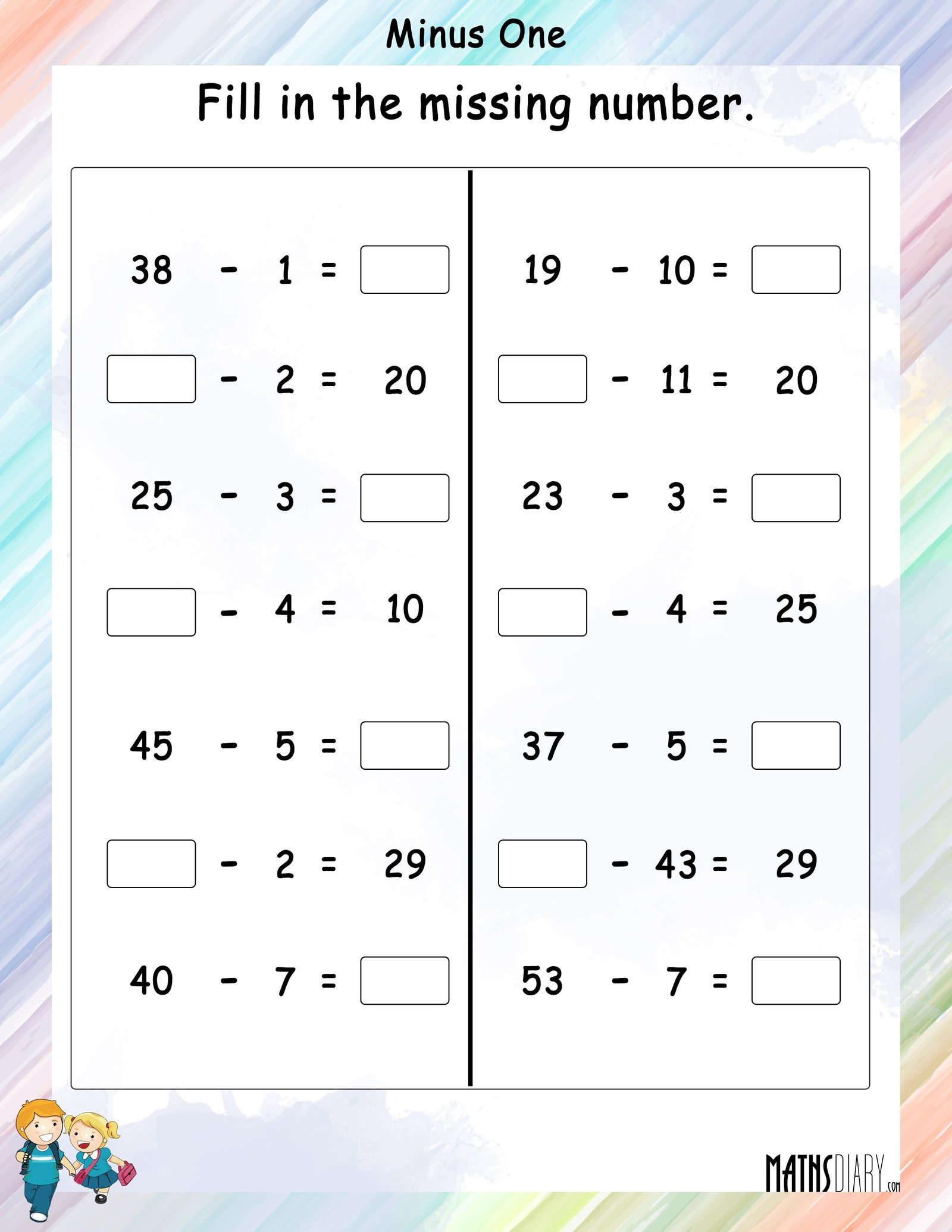 Plus Minus Equal Worksheet Kindergarten