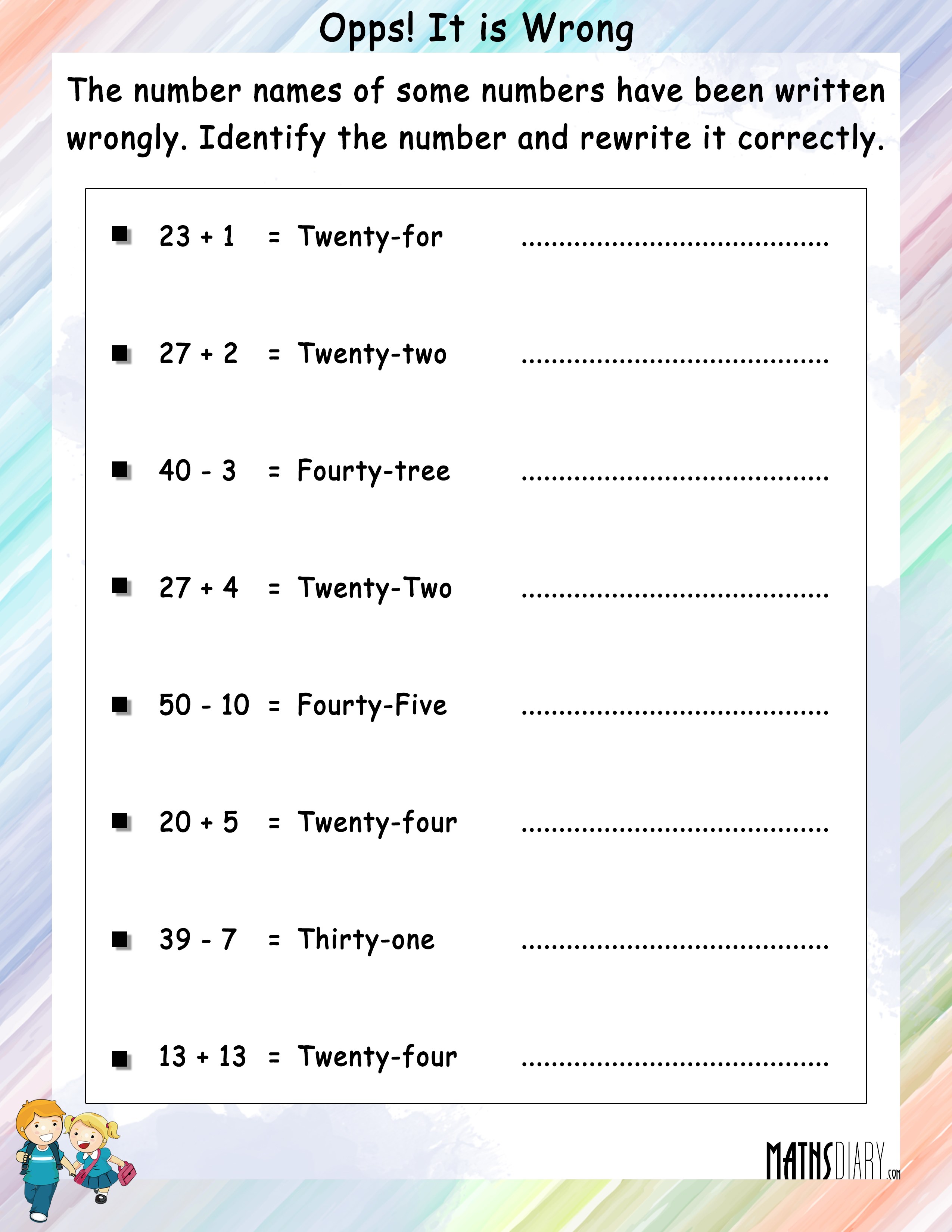 9 Best Images Of Matching Numbers Worksheets With Words Printable Naming Numbers Grade 1 Math