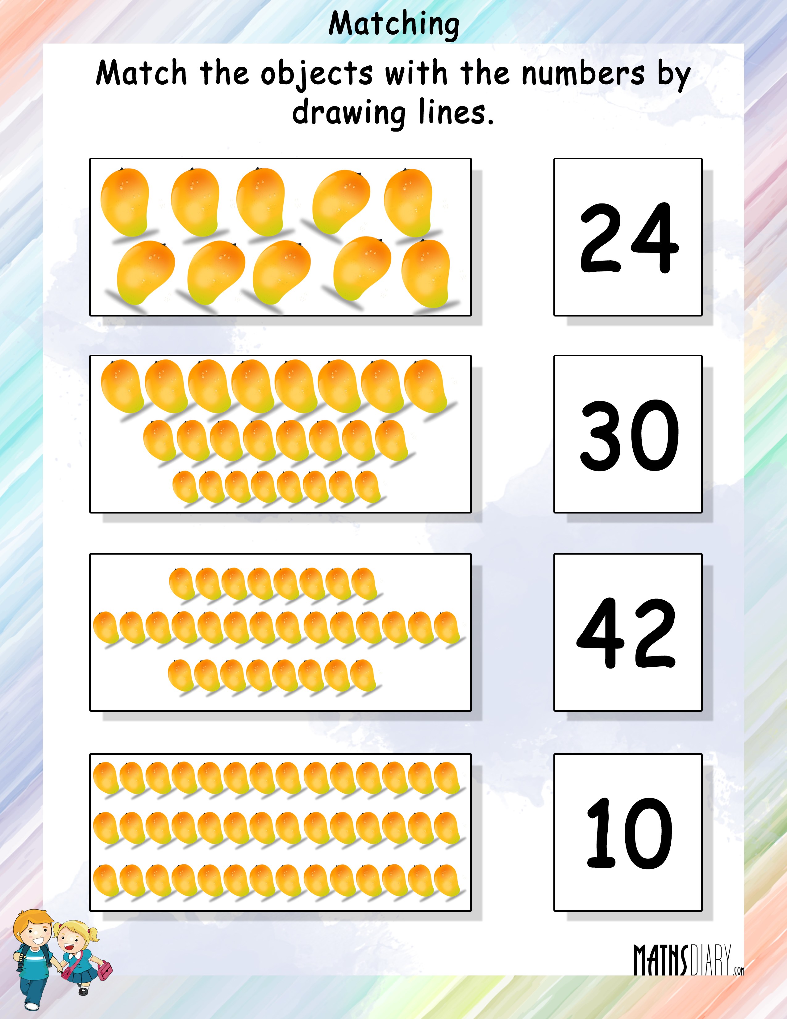 Match The Objects With Numbers Math Worksheets MathsDiary