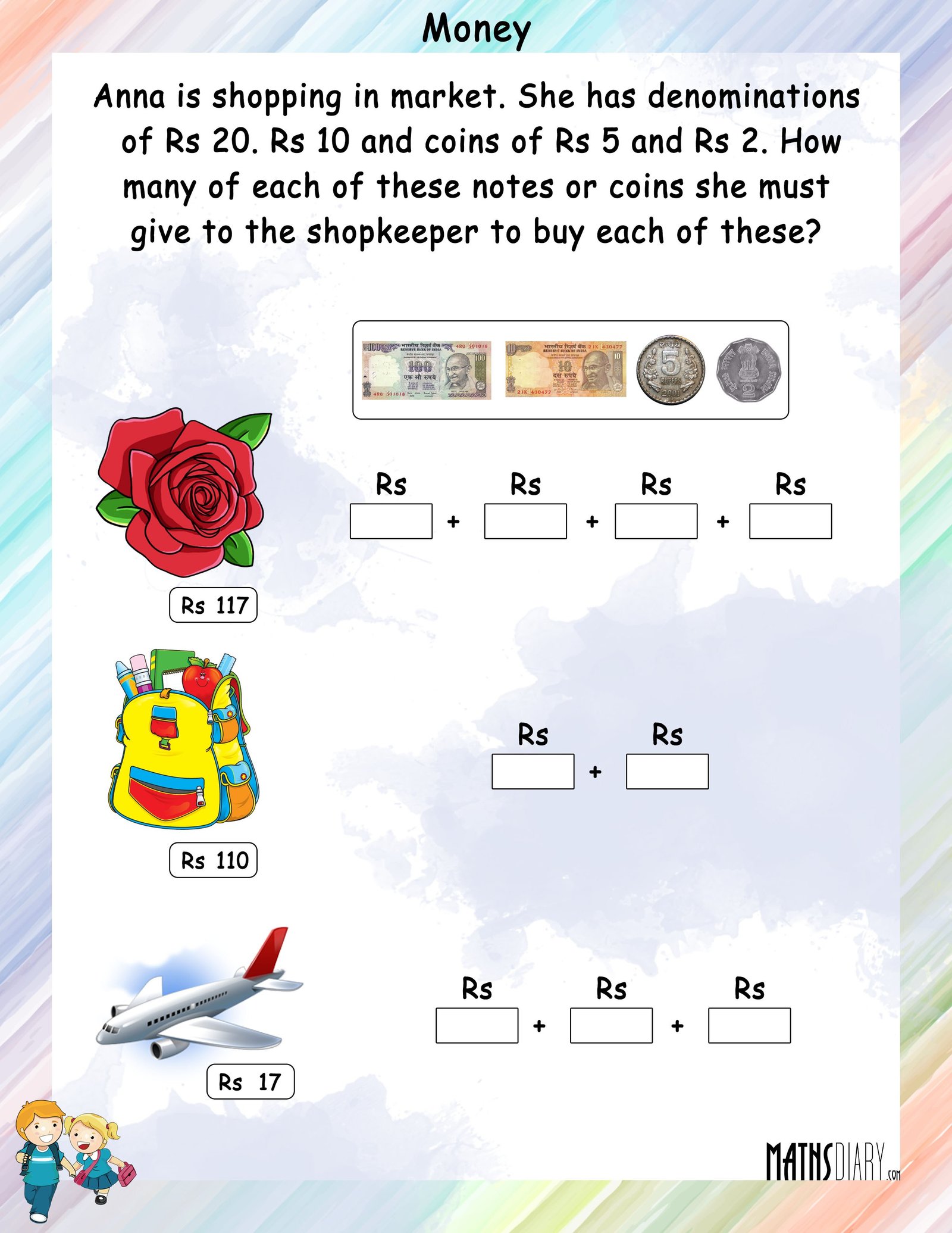 Money Math Worksheets MathsDiary