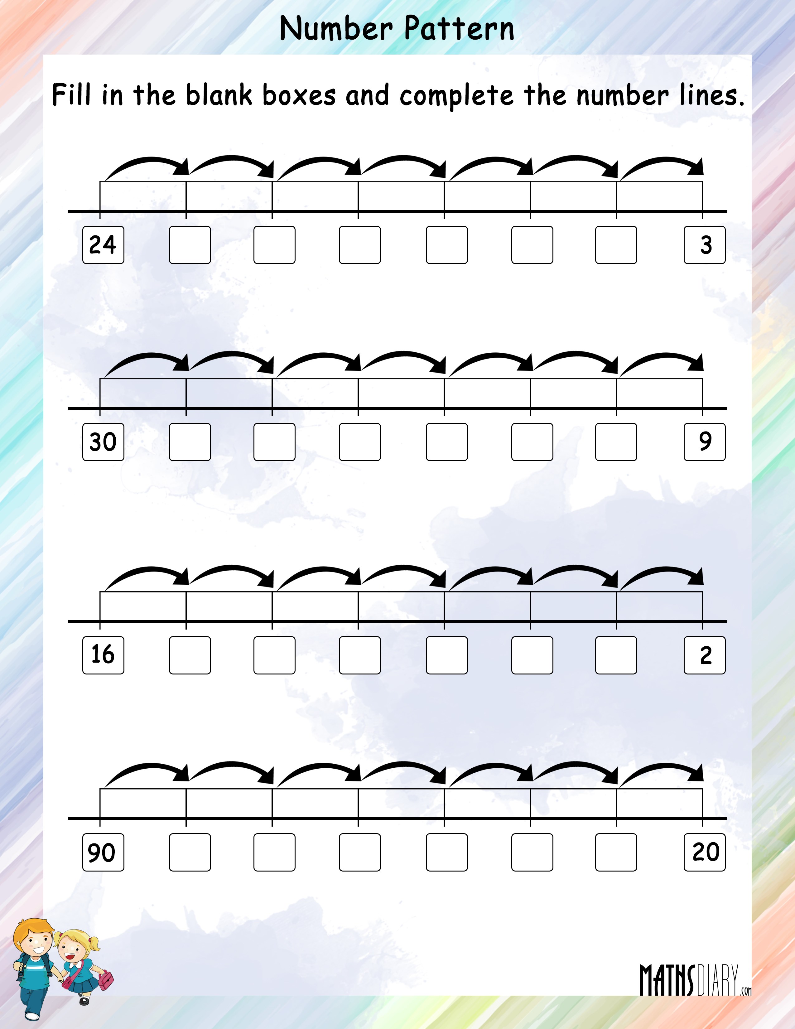 Number Pattern On A Number Line Math Worksheets MathsDiary