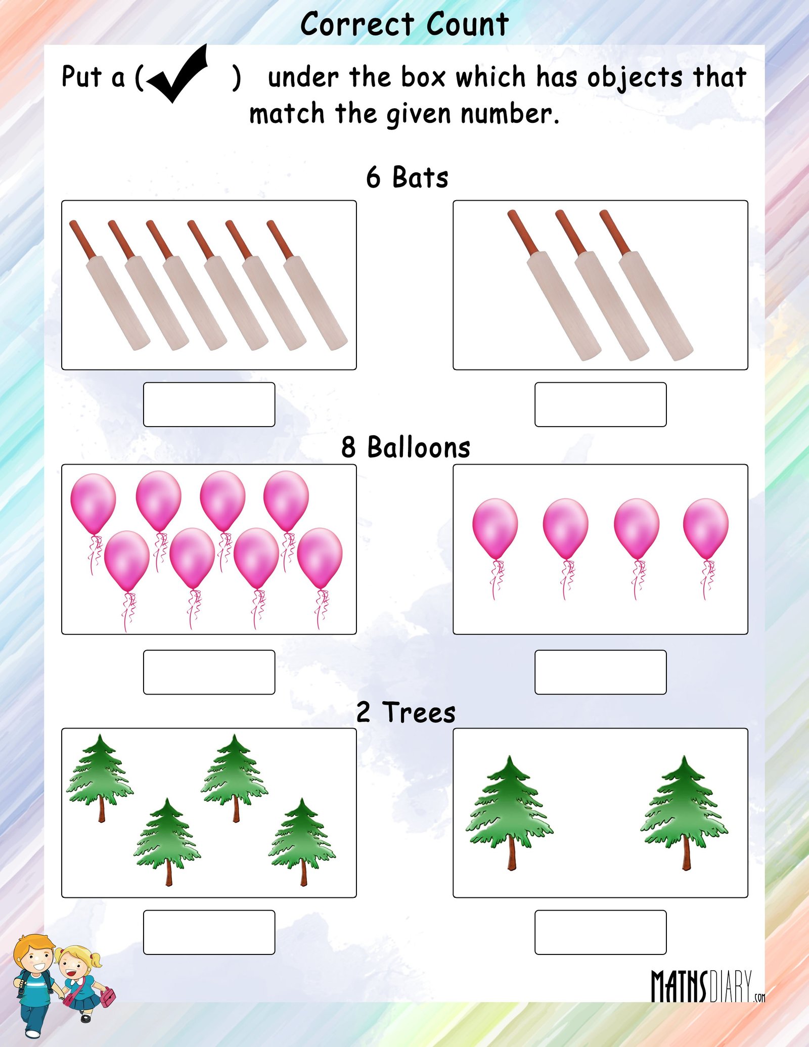 Tick The Correct Count Box Math Worksheets MathsDiary