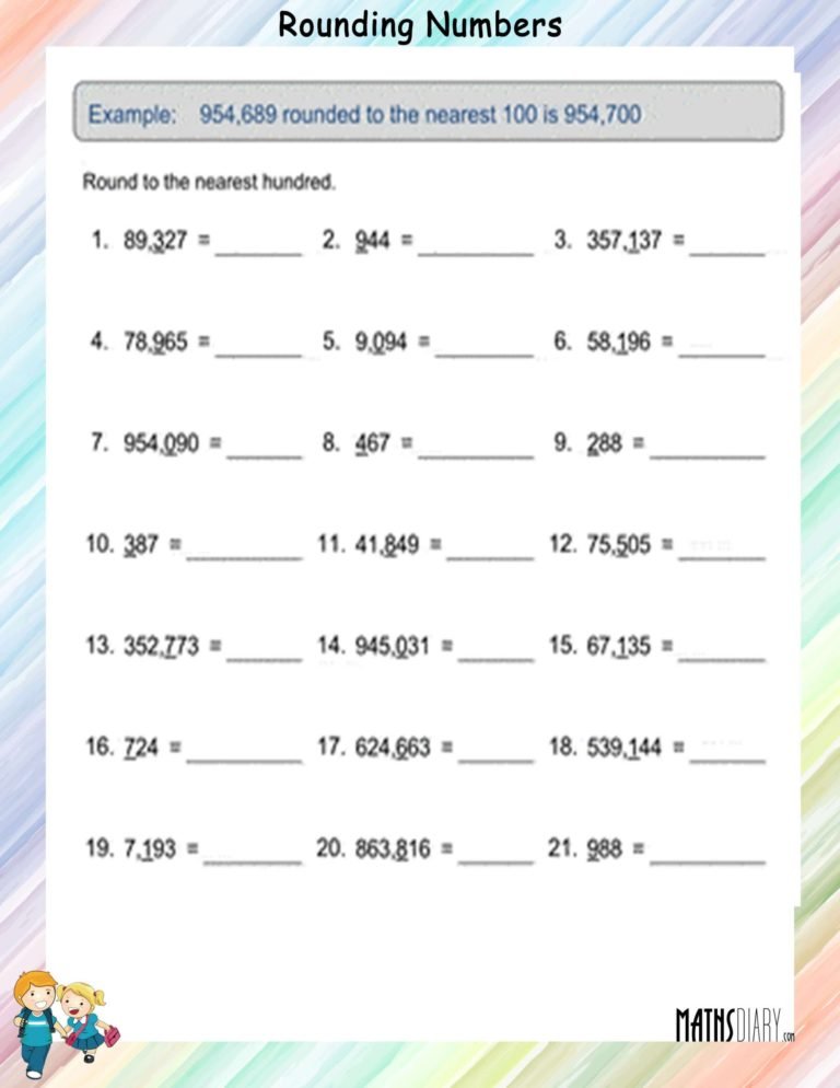 Rounding Numbers Math Worksheets