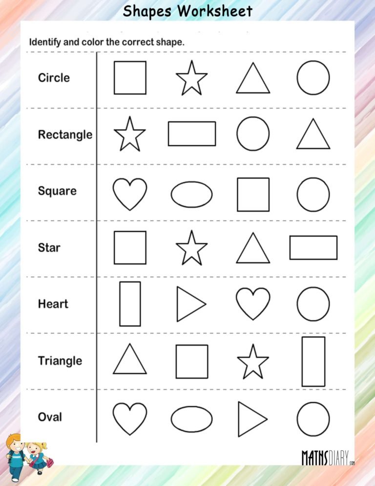 Shapes – Grade 1 Math Worksheets