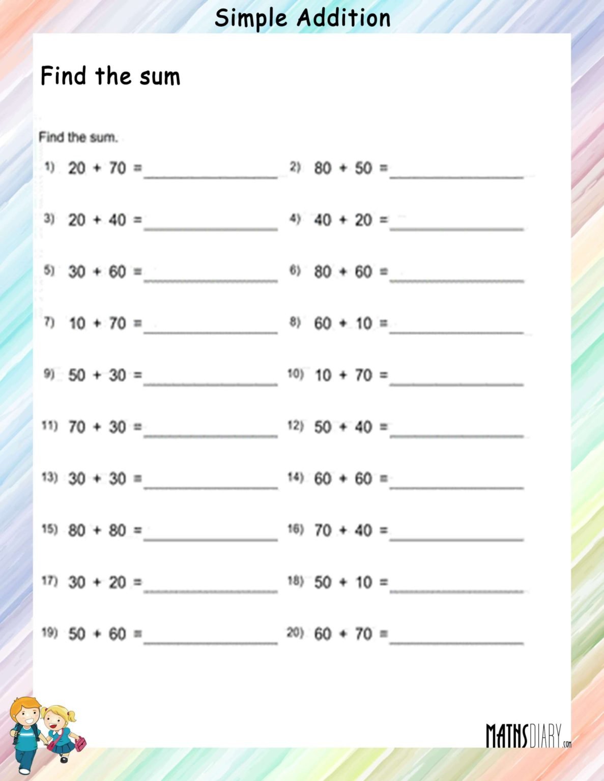 Addition – Grade 3 Math Worksheets