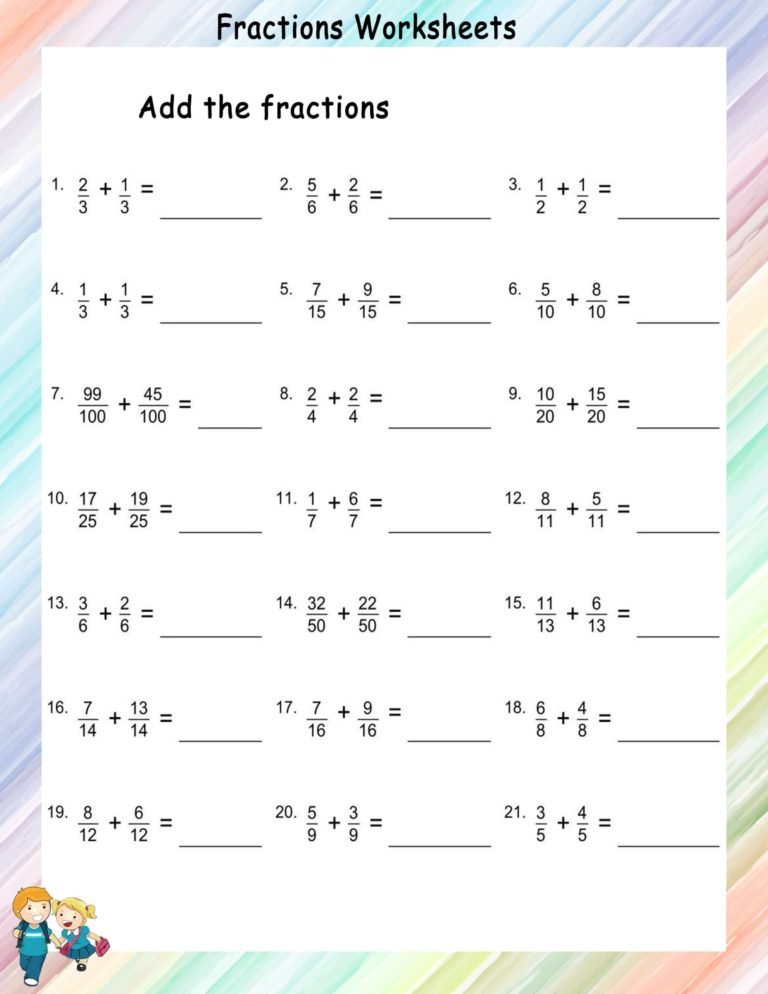 Fractions Math Worksheets