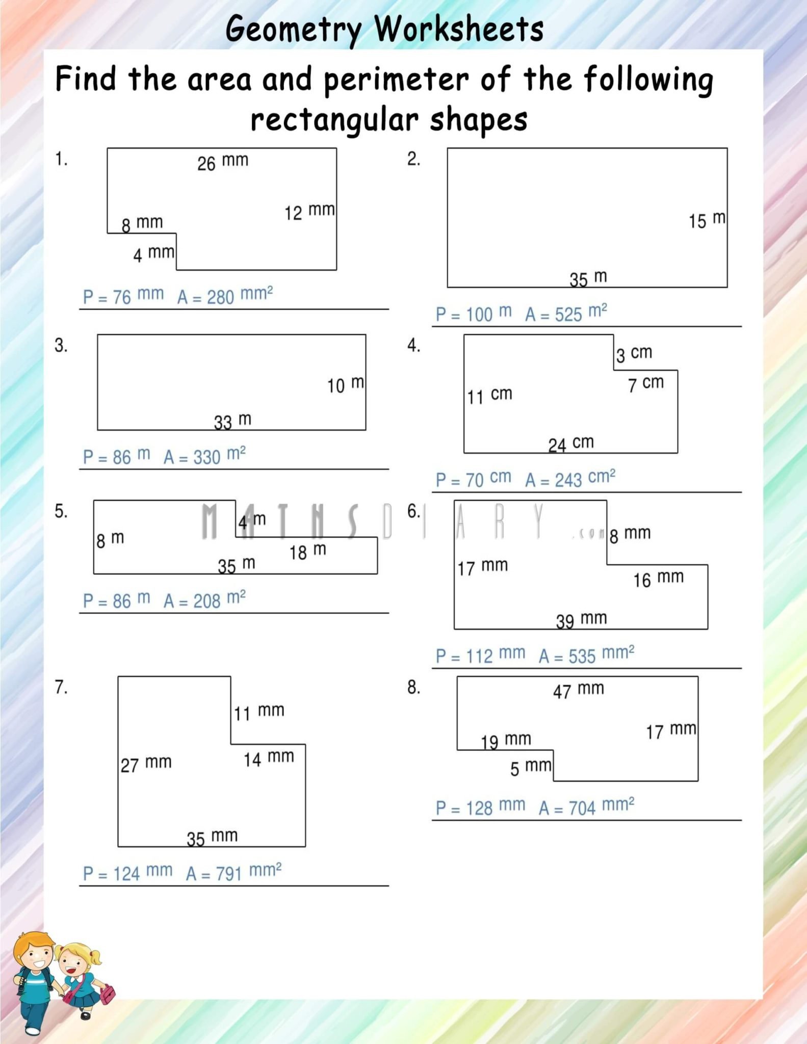 Area and perimeter of irregular shapes worksheets - Math Worksheets ...