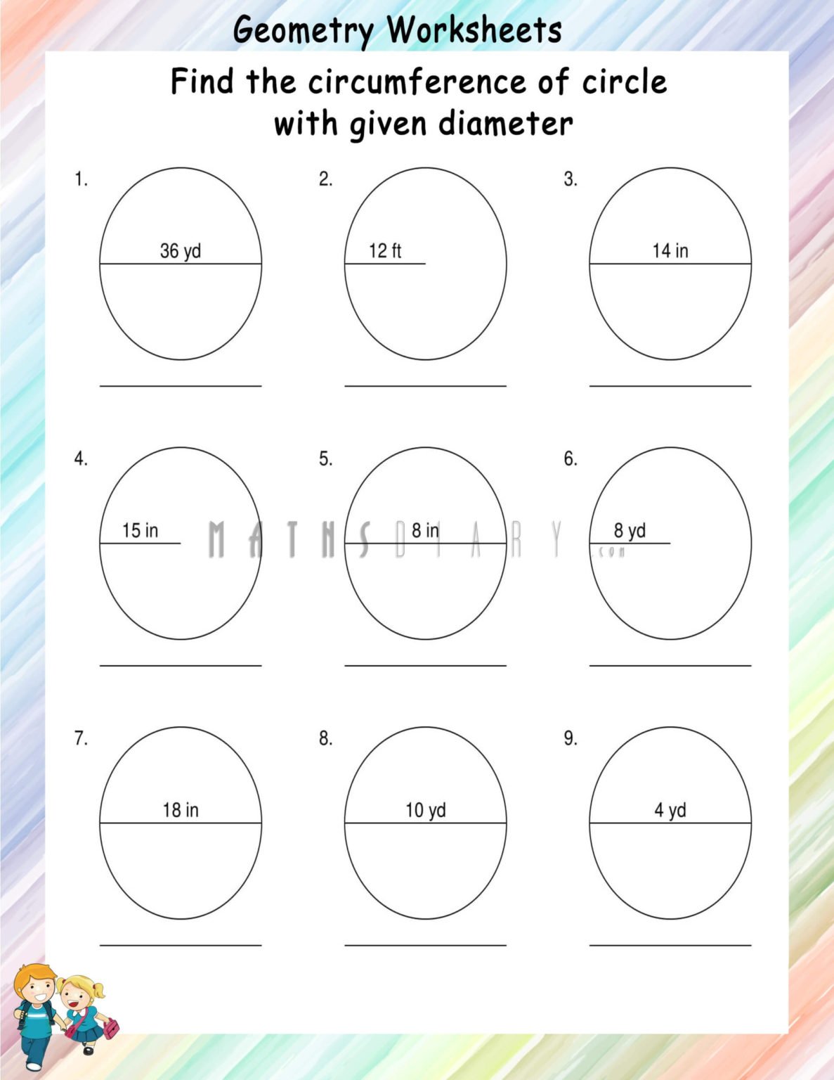 Find the circumference of circle worksheets - Math Worksheets ...