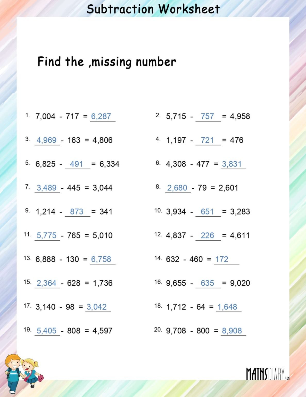 find-the-missing-number-subtraction-worksheets-math-worksheets