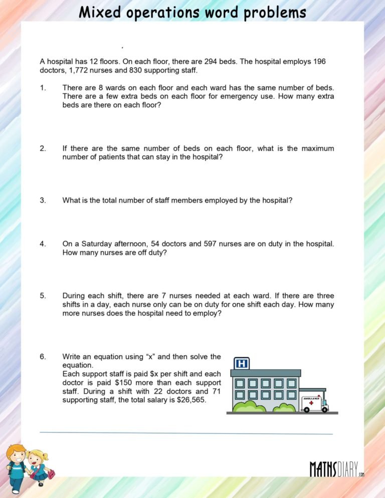 Mixed Operations Word Problems Worksheets - Math Worksheets ...