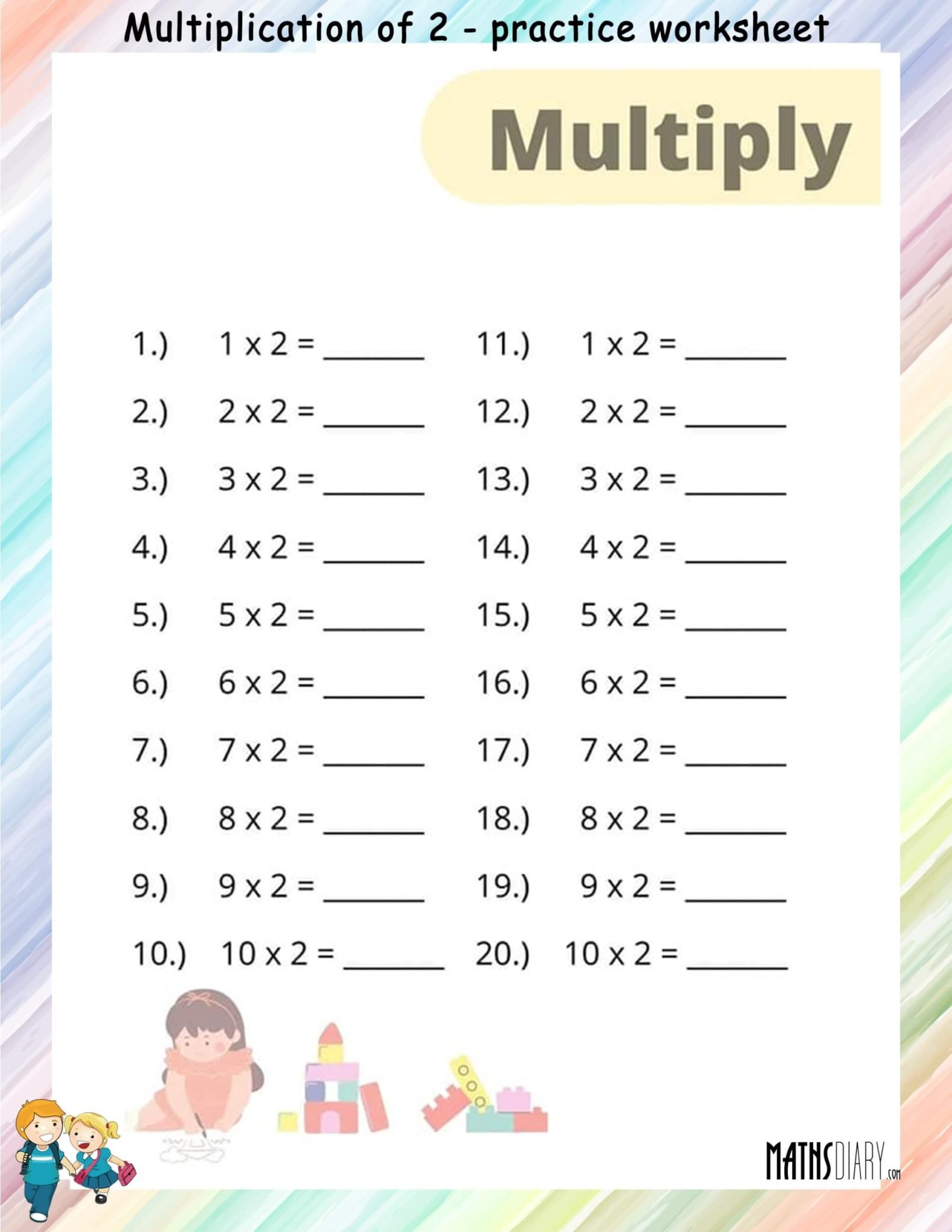 Tables and Practice sheets of Tables Math Worksheets