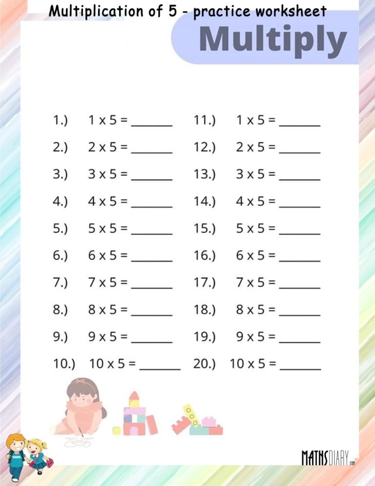 Tables and Practice sheets of Tables Math Worksheets