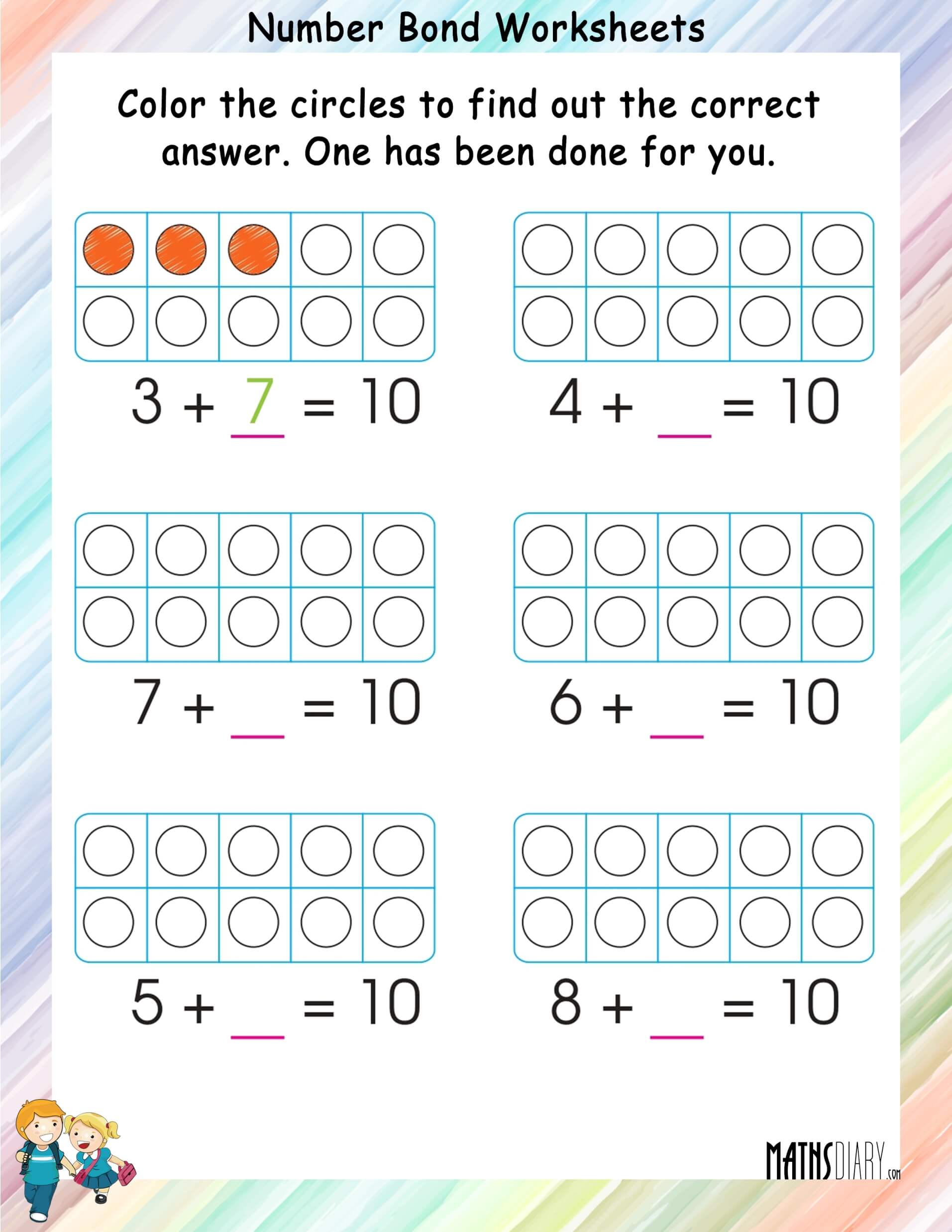 Number Bonds To 5 Worksheet Numicon