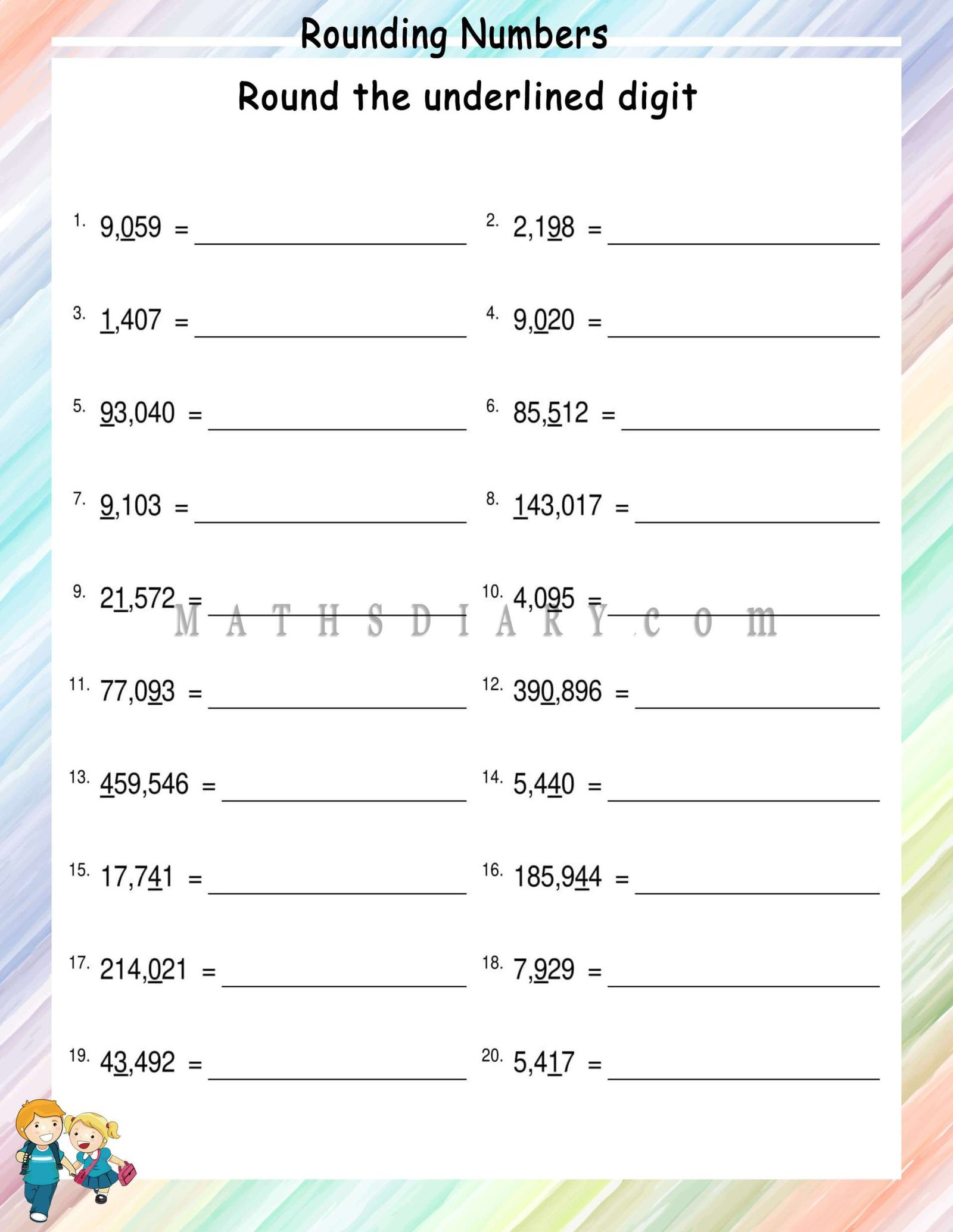 Grade 4 Place Value Rounding Worksheets Free Printable K5 Learning Rounding Worksheets K5 