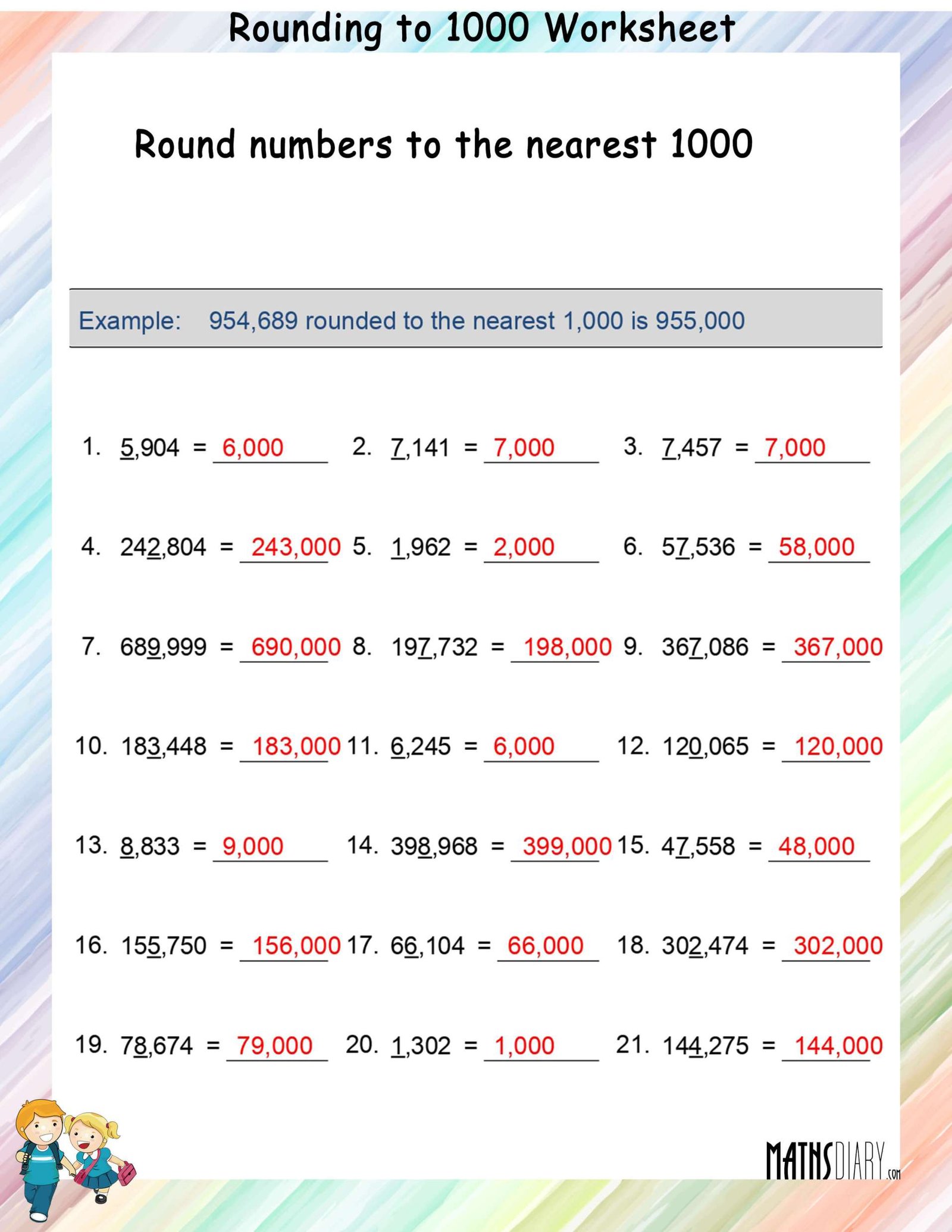 Rounding To The Nearest 1000 s Math Worksheets MathsDiary