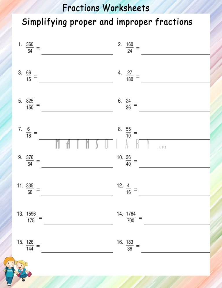 Convert Improper Fractions to Mixed Fractions worksheets - Math ...