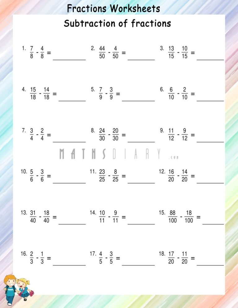 Fractions Math Worksheets