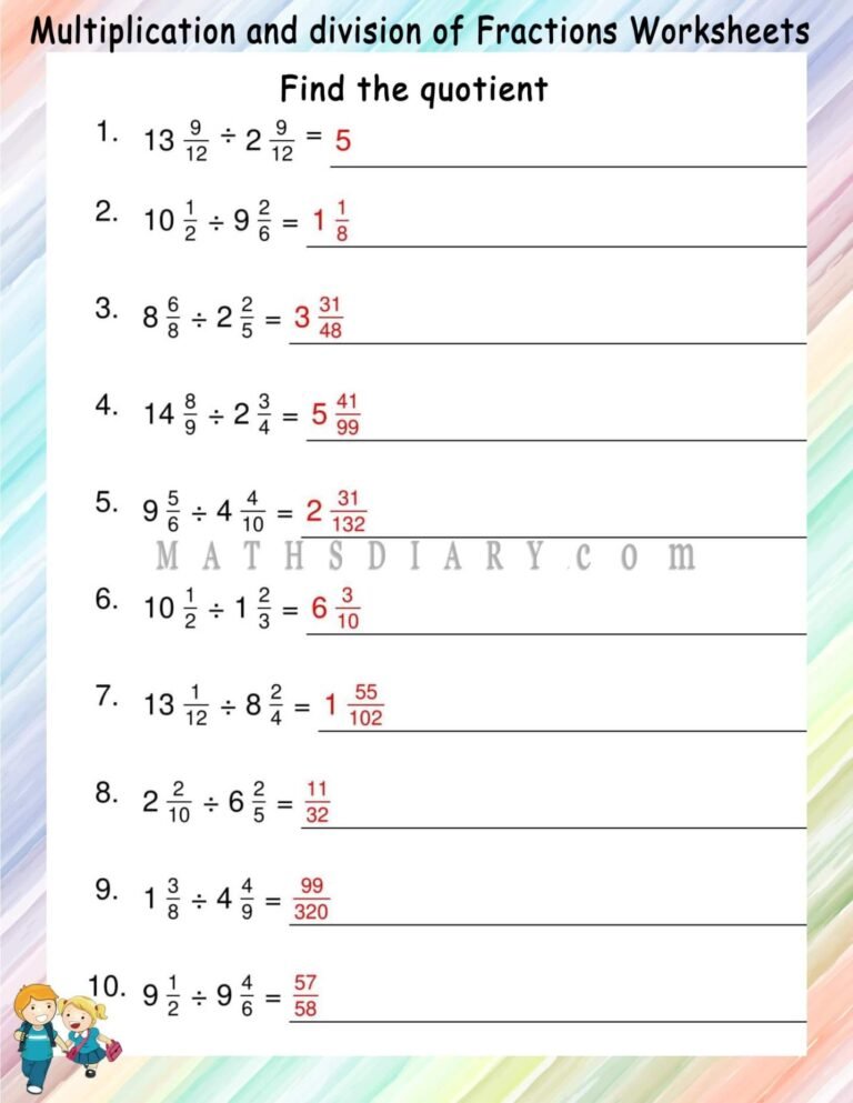 Dividing Mixed Fraction By Mixed Fraction Worksheets - Math Worksheets 