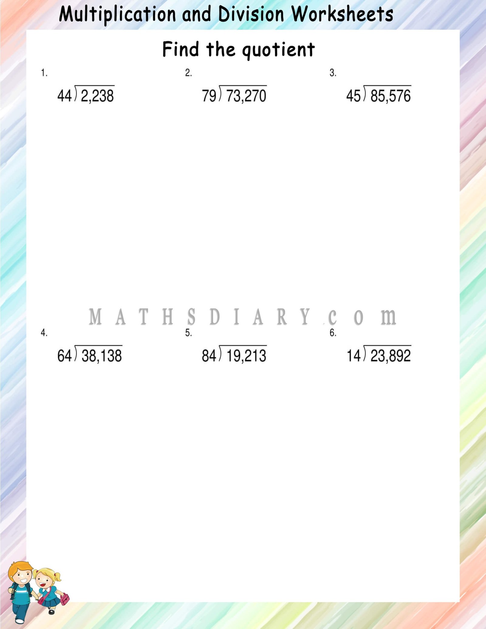 Long Division With 2 digit Divisor Math Worksheets MathsDiary