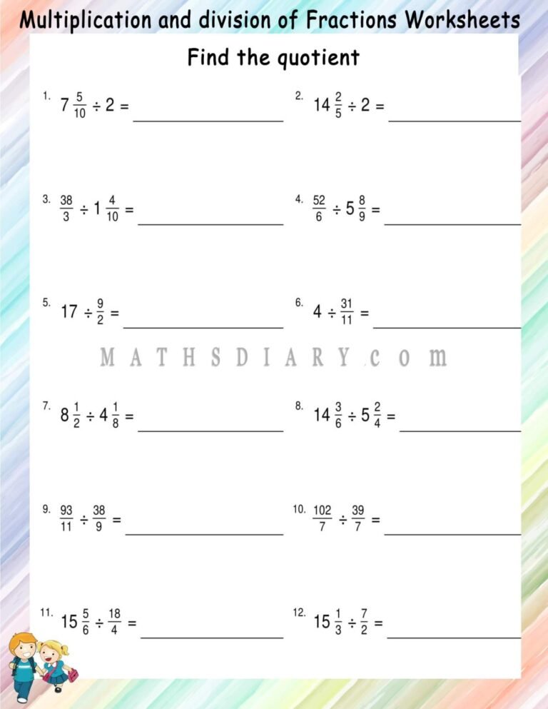 Mixed division practice worksheets - Math Worksheets - MathsDiary.com