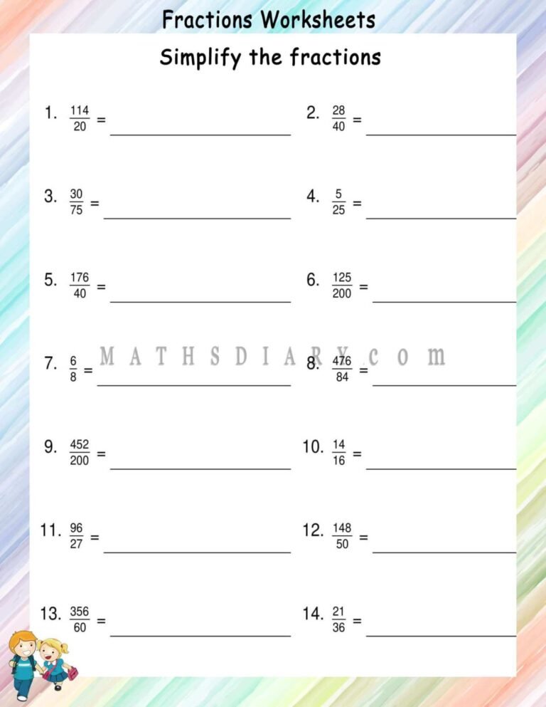 Fractions Math Worksheets