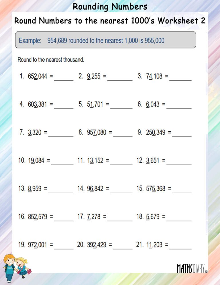 Rounding Numbers Math Worksheets